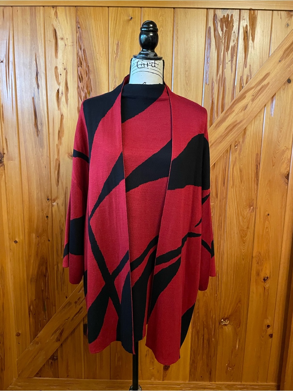 Chico’s Red and Black Open Front Women’s Sweater Cardigan and sleeveless shell